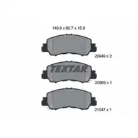 Bremsbelagsatz Scheibenbremse Textar 2094901 für Mitsubishi Vorderachse