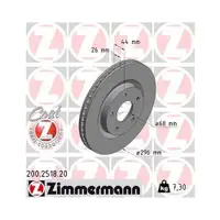 Zimmermann 200.2518.20 Bremsscheiben 2 Stück NISSAN