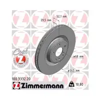 Zimmermann 100.3332.20 Bremsscheiben 2 Stück AUDI