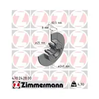 Original Zimmermann 470.2428.00 Bremsscheiben 2 Stück für RENAULT