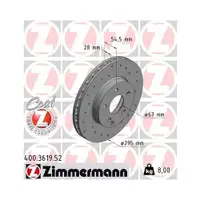 Original ZIMMERMANN 400.3619.52 Bremsscheiben 2 Stück für MERCEDES-BENZ