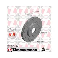 Original ZIMMERMANN 400.1443.52 Bremsscheiben 2 Stück für MERCEDES-BENZ