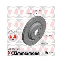 Original ZIMMERMANN 400.3627.20 Bremsscheiben 2 Stück für MERCEDES-BENZ