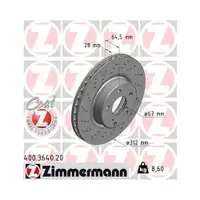 ZIMMERMANN 400.3640.20 Bremsscheiben 2 Stück für MERCEDES-BENZ