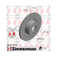 ZIMMERMANN 150.3495.20 Bremsscheiben 2 Stück BMW