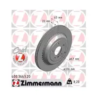 ZIMMERMANN 400.3663.20 Bremsscheiben 2 Stück für MERCEDES-BENZ