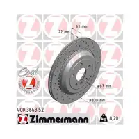 Original ZIMMERMANN 400.3663.52 Bremsscheiben 2 Stück für MERCEDES-BENZ