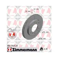 ZIMMERMANN 380.2169.20 Bremsscheiben 2 Stück MITSUBISHI