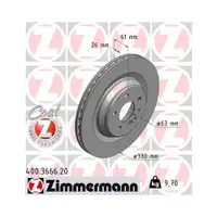 ZIMMERMANN 400.3666.20 Bremsscheiben 2 Stück für MERCEDES-BENZ