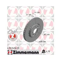 ZIMMERMANN 470.2450.20 Bremsscheiben 2 Stück DACIA