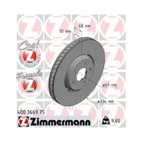 Original Zimmermann 400.3669.75 Bremsscheiben 2 Stück für MERCEDES-BENZ
