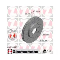 Original ZIMMERMANN 400.3651.52 Bremsscheiben 2 Stück für MERCEDES-BENZ