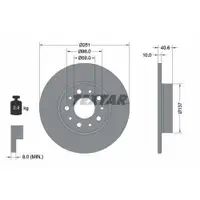 TEXTAR 92244303 Bremsscheiben 2 Stück hinten FIAT
