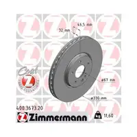 ZIMMERMANN 400.3673.20 Bremsscheiben 2 Stück für MERCEDES-BENZ CHRYSLER