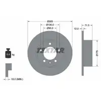 TEXTAR 92228700 Bremsscheiben 2 Stück hinten für OPEL