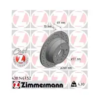 Original ZIMMERMANN 430.1467.52 Bremsscheiben 2 Stück für OPEL