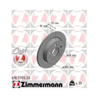 Zimmermann 610.3705.20 Bremsscheiben 2 Stück für VOLVO