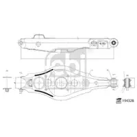 Lenker Radaufhängung Febi Bilstein 194328 für Toyota Hinterachse Rechts Hinten