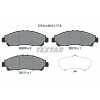 Bremsbelagsatz Scheibenbremse Textar 2620901 für Toyota Vorderachse