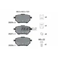 Bremsbelagsatz Scheibenbremse Textar 2623601 Q+ für Toyota Hinterachse