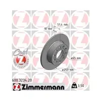 Zimmermann 600.3234.20 Bremsscheiben 2 Stück VW