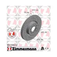 Zimmermann 100.3300.52 Bremsscheiben 2 Stück VW