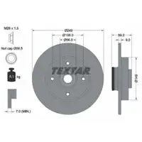 TEXTAR 92202103 Bremsscheiben 2 Stück hinten PEUGEOT