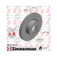 Original Zimmermann 150.3494.20 Bremsscheiben 2 Stück für BMW