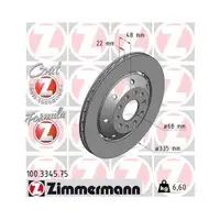 Original Zimmermann 100.3345.75 Bremsscheiben 2 Stück für AUDI