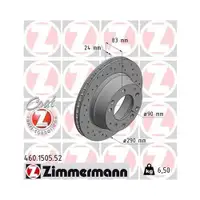 Original ZIMMERMANN 460.1505.52 Bremsscheiben 2 Stück für PORSCHE