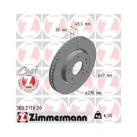 Zimmermann 380.2170.20 Bremsscheiben 2 Stück MITSUBISHI