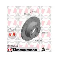 ZIMMERMANN 460.1009.52 Bremsscheiben 2 Stück für PORSCHE