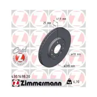 Zimmermann 430.1498.20 Bremsscheiben 2 Stück SAAB