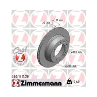 ZIMMERMANN 460.1511.20 Bremsscheiben 2 Stück für PORSCHE