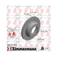 ZIMMERMANN 460.1511.52 Bremsscheiben 2 Stück für PORSCHE