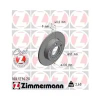 Zimmermann 100.1236.20 Bremsscheiben 2 Stück SKODA