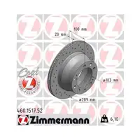 Original ZIMMERMANN 460.1517.52 Bremsscheiben 2 Stück für PORSCHE