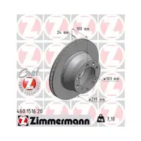 ZIMMERMANN 460.1516.20 Bremsscheiben 2 Stück für PORSCHE