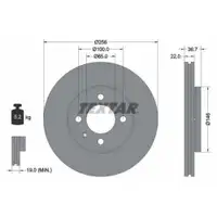 TEXTAR 92287003 Bremsscheiben 2 Stück vorne für VW