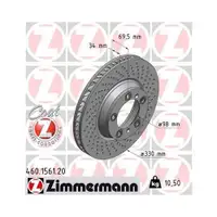 ZIMMERMANN 460.1561.20 Bremsscheiben 2 Stück für PORSCHE