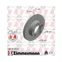 Original ZIMMERMANN 460.1523.52 Bremsscheiben 2 Stück für PORSCHE