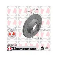 Original ZIMMERMANN 460.1524.52 Bremsscheiben 2 Stück für PORSCHE