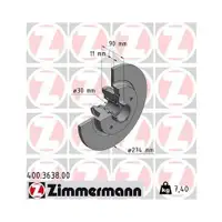ZIMMERMANN 400.3638.00 Bremsscheiben 2 Stück MERCEDES-BENZ