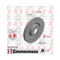 Zimmermann 110.2207.20 Bremsscheiben 2 Stück ALFA ROMEO
