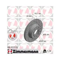 Original ZIMMERMANN 100.1227.52 Bremsscheiben 2 Stück für AUDI