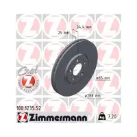 Original Zimmermann 100.1235.52 Bremsscheiben 2 Stück für VW