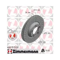 Original ZIMMERMANN 460.1573.20 Bremsscheiben 2 Stück für PORSCHE