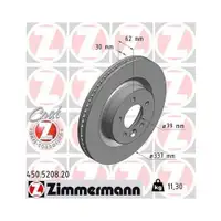 ZIMMERMANN 450.5208.20 Bremsscheiben 2 Stück für LAND ROVER