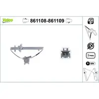 VALEO 861108 Fensterhebersystem ohneKomfort FL