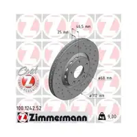 Zimmermann 100.1242.52 Bremsscheiben 2 Stück AUDI